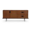 Striking mid-century inspired sideboard with four drawers and two cupboards