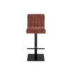 Square bar stool with upholstered in rust coloured fabric with fluting details