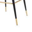 Art-deco inspired bar stool in grey velvet with fluting details and brass accents