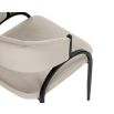 Minimal style dining chair in Kaster Light Grey with rounded seat and curved backrest