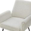 Off-white boucle armchair with rolled-over arm rests