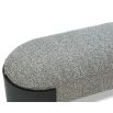 Rounded silhouette bench in grey upholstery