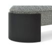 Rounded silhouette bench in grey upholstery