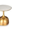 Hourglass-like base side table with gold base and white marble side table