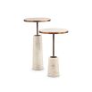 Notto Side Table - White Marble & Antique Bronze - Set of 2