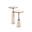 Notto Side Table - White Marble & Antique Bronze - Set of 2