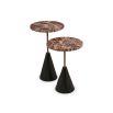 Ethan Side Table - Levante Marble and Antique Bronze - Set of 2