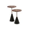 Ethan Side Table - Levante Marble and Antique Bronze - Set of 2