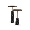 Notto Side Table - Black Marble & Antique Bronze - Set of 2