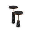 Notto Side Table - Black Marble & Antique Bronze - Set of 2