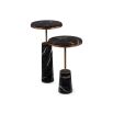 Notto Side Table - Black Marble & Antique Bronze - Set of 2