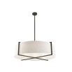Sanderson Pendant Lamp Large - Beige Linen/Matt Black