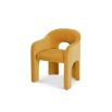 Arched dining chair completely upholstered in divine mustard coloured fabric