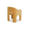 Arched dining chair completely upholstered in divine mustard coloured fabric