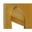 Arched dining chair completely upholstered in divine mustard coloured fabric