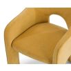 Arched dining chair completely upholstered in divine mustard coloured fabric