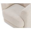 Simple silhouette armchair with low back and cream upholstery