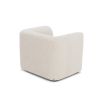 Simple silhouette armchair with low back and cream upholstery