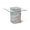 Rock Side Table - Grey Faux Marble