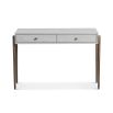 A luxury console table with a grey and bronze finish