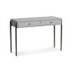 A luxury console table with a grey and bronze finish