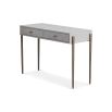 A luxury console table with a grey and bronze finish