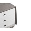 A luxury bedside table with a grey and white wood finish