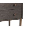 A luxury bedside table with a brown and bronze finish