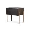A luxury bedside table with a brown and bronze finish