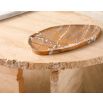 Brown marble dish centrepiece with flat oval shape