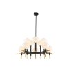 Ceiling lamp finished in antique black with polished brass tips
