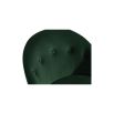 Emerald velvet upholstered bar chair with buttoning details and brass capped feet