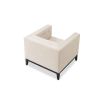 A sophisticated armchair by Liang & Eimil with a neutral upholstery and buttoned design