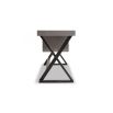 Wooden industrial-style desk with with taupe top in gorgeous high-gloss