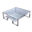 Mayfair Coffee Table - Polished S.S./Clear Toughened Glass
