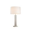 Contemporary table lamp with glass tube design and nickel finish