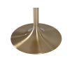 White marble dining table with brass base