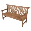 Wooden cross back garden bench