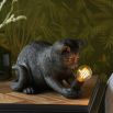 Black steel kitten table lamp