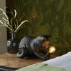 Black steel kitten table lamp