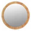 Handcrafted natural rattan round mirror