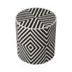 Black and white bone inlay stool with resin finish