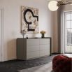 Grey wooden 6 drawer chest of drawers