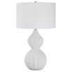 Curvaceous marble side lamp with three-dimensional details