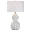 Curvaceous marble side lamp with three-dimensional details