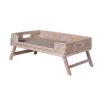 lovely woven tray crafted from mahogany and rattan