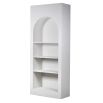 White display cabinet with three shelves and arched detail