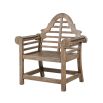 A stylish modern wooden teak garden chair