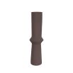 contemporary matte brown tall vase with geometric detail