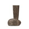 Brown/Grey dark travertine vase in large